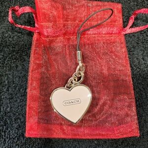 SOLD   Coach Pink Heart Locket Bag Charm